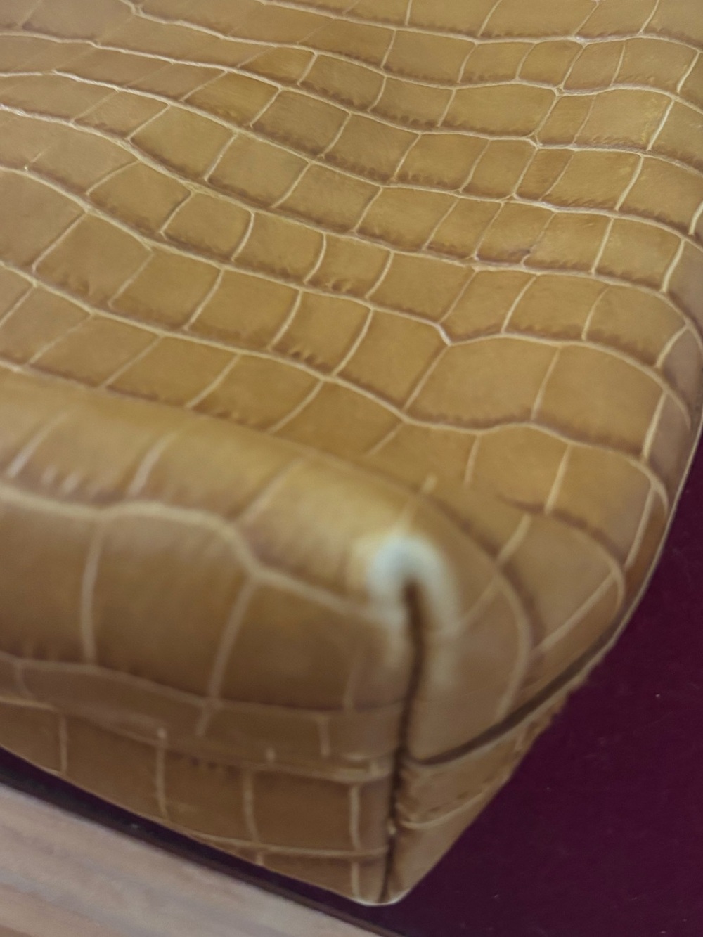 Madewell Zip-Top Small Transport Crossbody: Croc Embossed Leather- golden - Picture 7 of 10